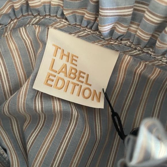 The Label Edition Striped Ruffle Blouse - Blue and White - Picture 5 of 7